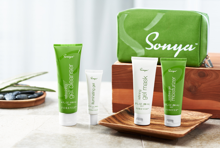 Sonya daily skincare system från Forever – för kombinationshud med revolutionerande gel-baserad teknologi.