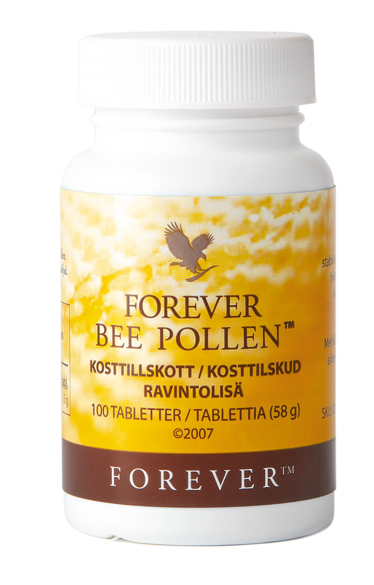 Forever Bee Pollen med pollen från flitiga bin är en viktig proteinkälla för bisamhället och ett populärt kosttillskott för den aktiva.